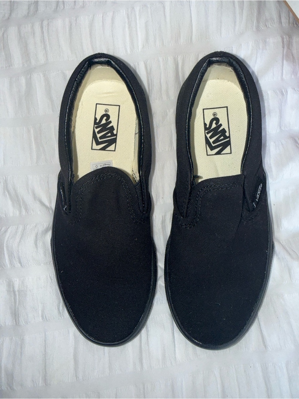 Vans Slip-On Canvas Sneakers Girls Size 1 Black NEW !